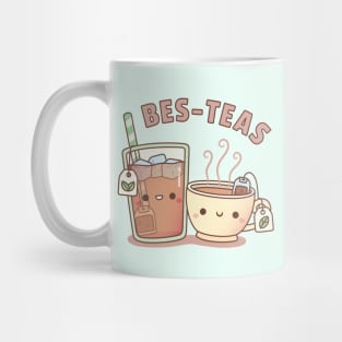 Cute Iced Tea and Hot Tea Bes Teas Bestie Pun Mug